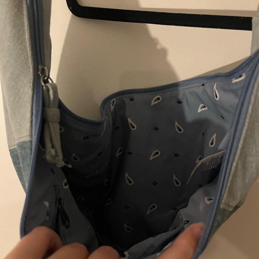 Denim Crescent Patchwork Shoulder Bag - image 4